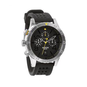 Nixon Mens 48-20 Chrono P Watch Black Dial 200M Stainless Steel Japan Movement R